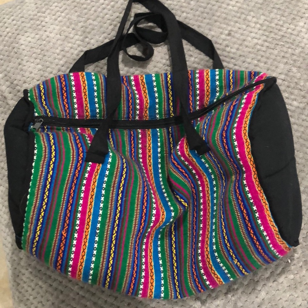 Tri color duffel bag 100% cotton